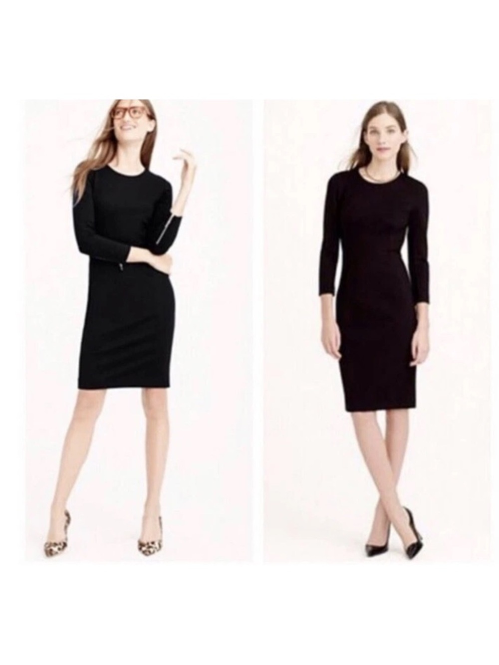 J.Crew Structured Knit Sheath Dress features a round neck back/wrist zippers 6